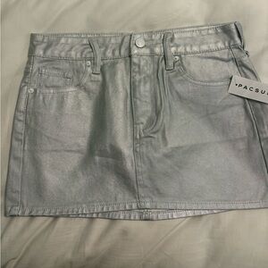 Pacing - Silver Mini Skirt